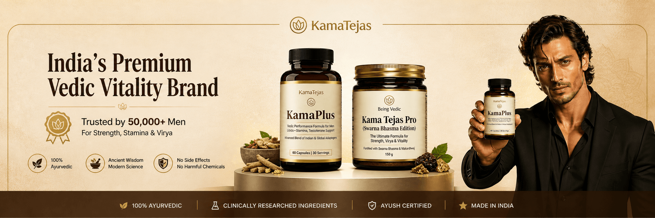 Kama Tejas — Premium Ayurvedic medicine for men's sexual wellness and vitality